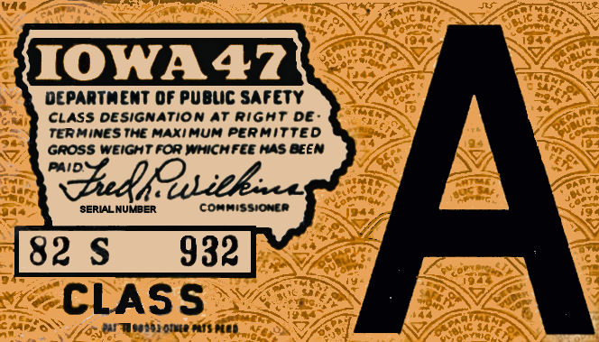 (image for) 1947 Iowa REGISTRATION Sticker